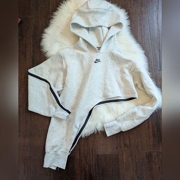 NIKE NSW Tech Fleece Asymmetrical Hoodie Sweatshirt Grey XS - Picture 4 of 7